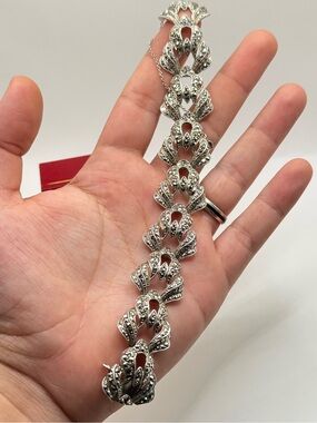 Silver Marcasite Birks Sterling  Bracelet & Earrings Elegant Silver  | 45grams